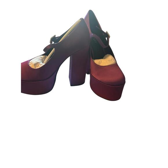 Lisa + Vicky Vault V Dark Purple Satin Platform - Picture 2 of 5